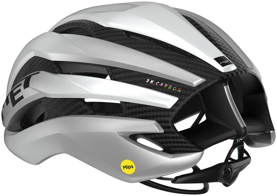 MET Trenta 3K Carbon MIPS Helmet - White/Silver Metallic, Matte, Medium