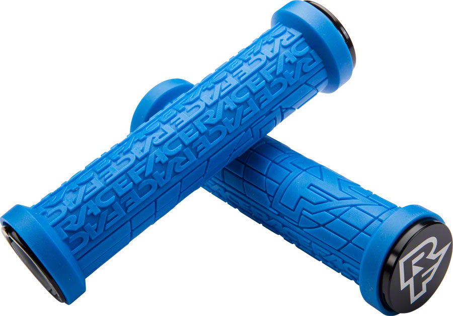 RaceFace Grippler Grips - Blue, Lock-On, 30mm
