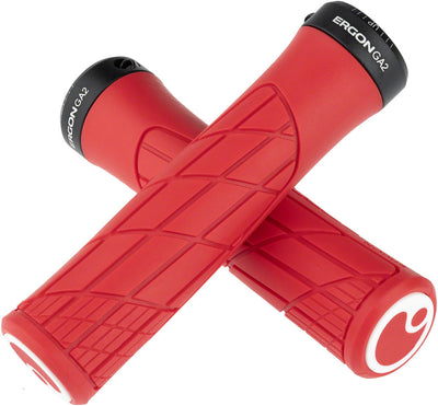 Ergon GA2 Grips - Risky Red, Lock-On