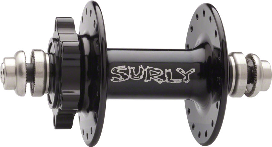 Surly Ultra New Disc Front Hub - QR x 100mm, 6-Bolt, Black, 32h