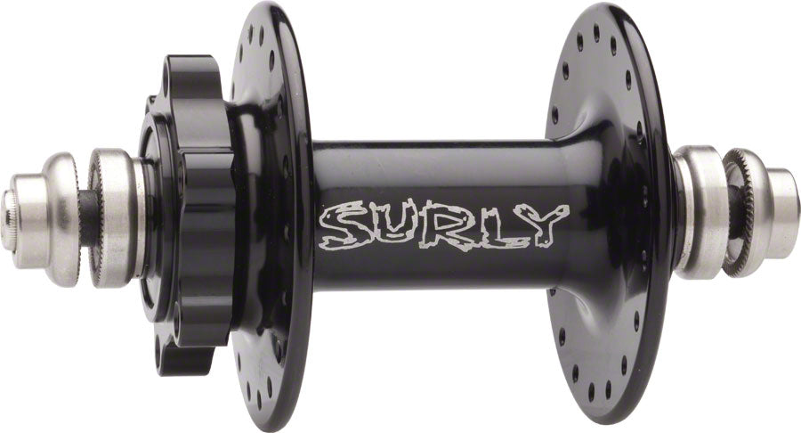 Surly Ultra New Disc Front Hub - QR x 100mm, 6-Bolt, Black, 36h