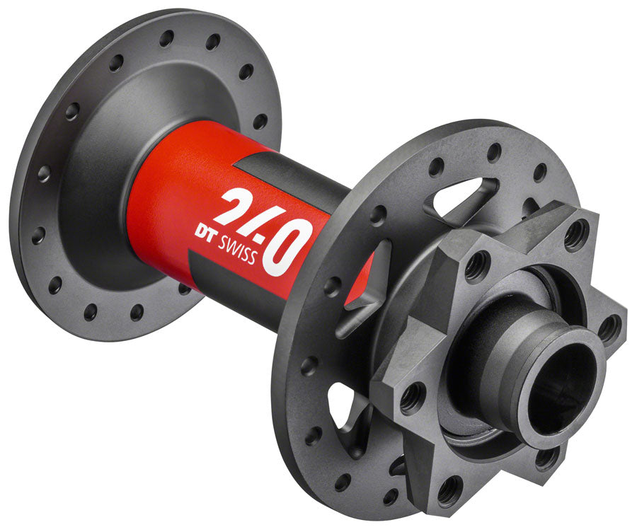 DT Swiss 240 Front Hub - 15 x 110mm, 6-Bolt Disc, Black/Red, 28h