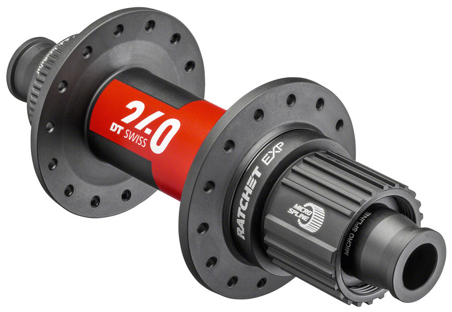 DT Swiss 240 EXP Rear Hub - 12 x 148mm, Center-Lock, Micro Spline, Black/Red, 32H, 36pt