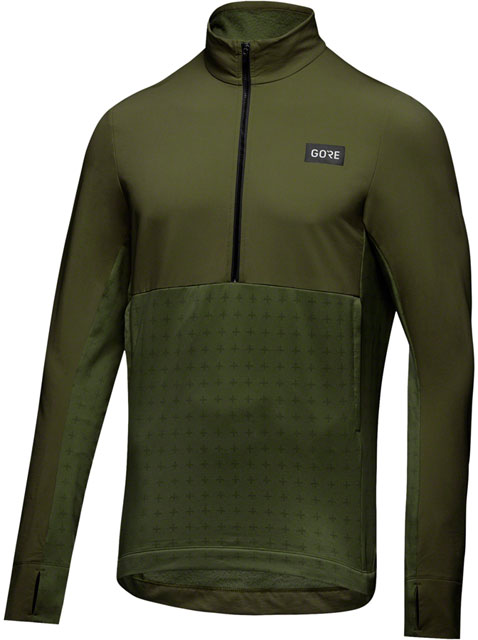 GORE Trail KPR Hybrid 1/2-Zip Jersey - Utility Green, Men's, Medium-2