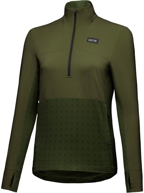 GORE Trail KPR Hybrid 1/2-Zip Jersey - Utility Green, Women's, Small-2