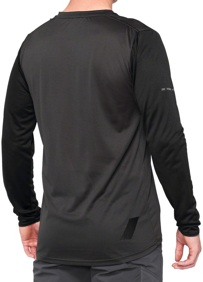 100% Ridecamp Long Sleeve Jersey - Black/Charcoal, Large