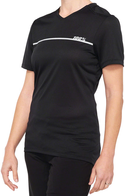 100% Ridecamp Jersey - Black/Gray, Women's, Short Sleeve, Large-0