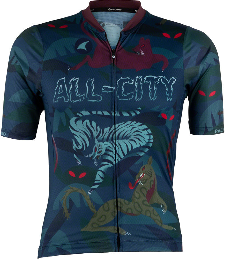 All-City Night Claw Men's Jersey - Dark Teal, Spruce Green, Mulberry, Medium