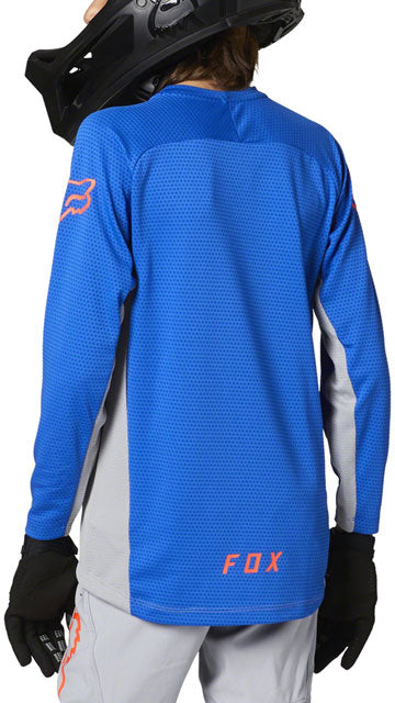 Fox Racing Defend Long Sleeve Jersey - Gray/Blue, Youth, Small