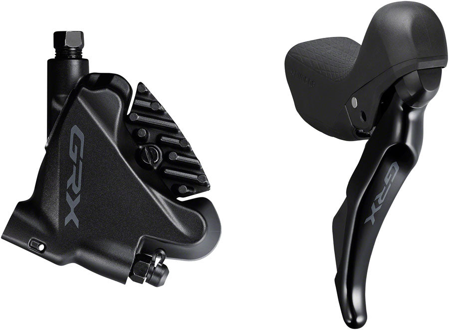 Shimano GRX ST-RX400/BR-RX400 Hydraulic Disc Brake and Brake/Shift Lever - Right, 10-Speed, Flat Mount, Finned Resin Pads, Black