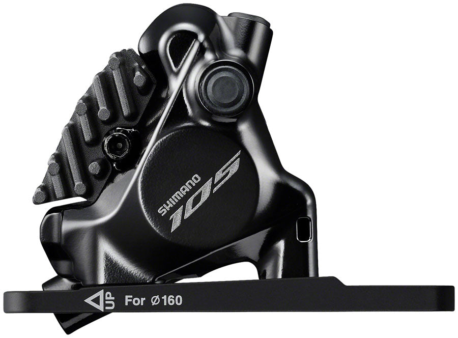 Shimano 105 ST-R7170-LE Di2 Shift/Brake Lever with BR-R7170 Hydraulic Disc Brake Caliper - Front, 2x, Flat Mount with Fork Adaptor, Black
