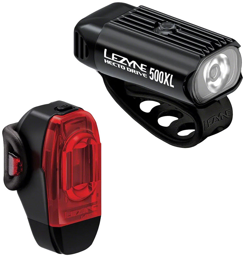 Lezyne Hecto Drive 500Xl / KTV Drive+ Headlight and Taillight Set, Black