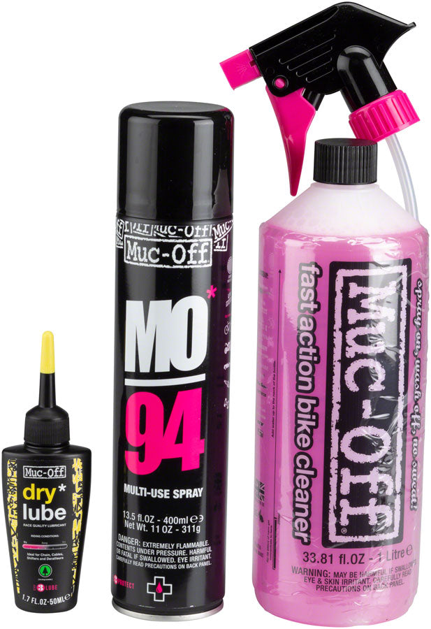 Muc-Off Bike Care Kit: Wash, Protect and Lube, with Dry Conditions Chain Oil