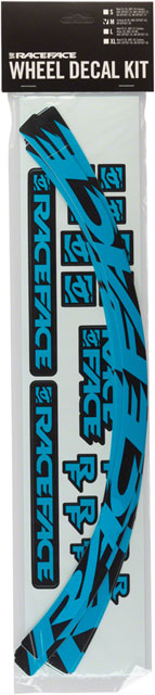 RaceFace Large Offset Rim Decal Kit, Neon Blue (801C)