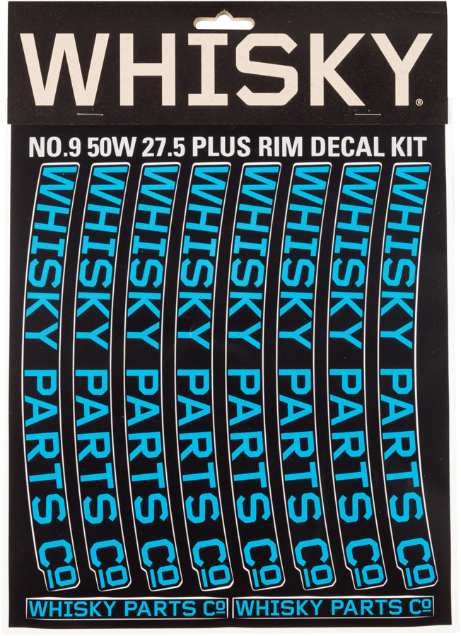 WHISKY 70w Rim Decal Kit for 2 Rims Cyan