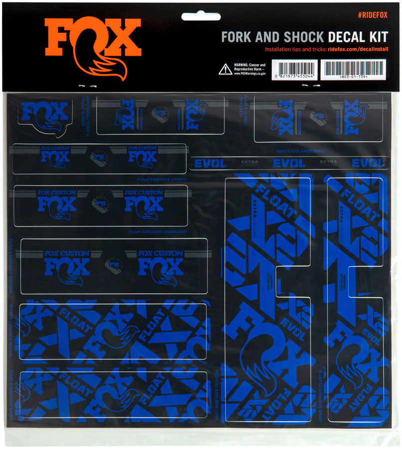 FOX Fork and Shock Decal Kit - Blue