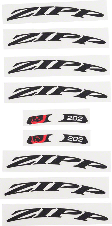 Zipp Decal Set - 202 Matte Black Logo Complete for One Wheel