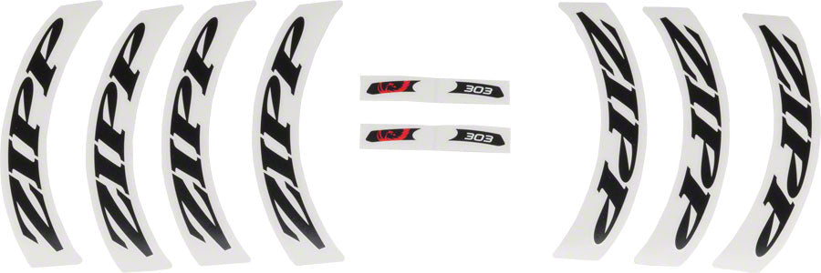 Zipp Decal Set - 303 Matte Black Logo Complete for One Wheel