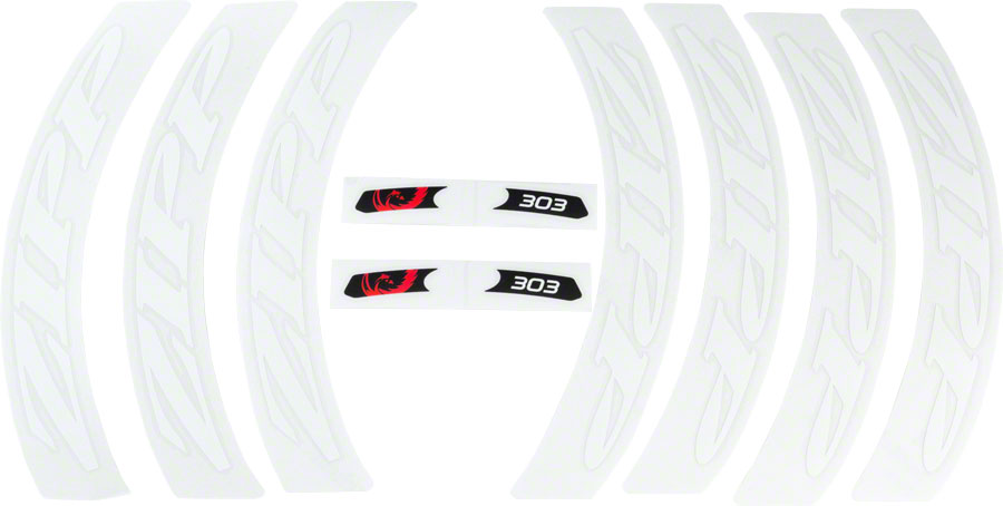 Zipp Decal Set - 303 Matte White Logo Complete for One Wheel