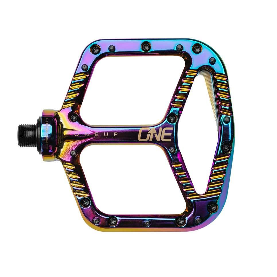 oil slick spd pedals OneUp Components Aluminum Platform Pedals, Oil Slick – Pro Bike Supply