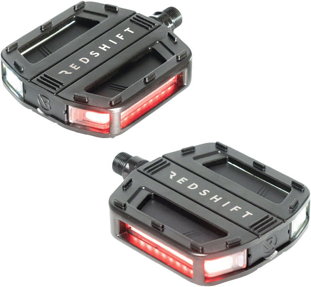 Redshift Arclight Flat Pedals with Lights - Aluminum, 9/16", Black-0
