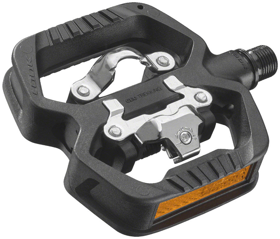 LOOK GEO TREKKING Pedals - Single Side Clipless with Platform, Chromoly, 9/16", Black