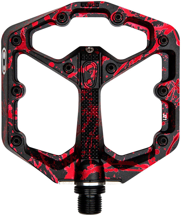 Crank Brothers Stamp 7 Pedals - Platform, Aluminum, 9/16", Limited Edition, Splatter Paint Red, Small