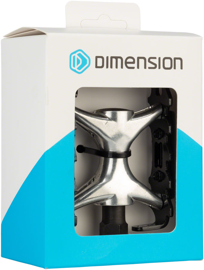 Dimension Mountain Compe Pedals - Platform, Aluminum, 9/16", Black/Silver
