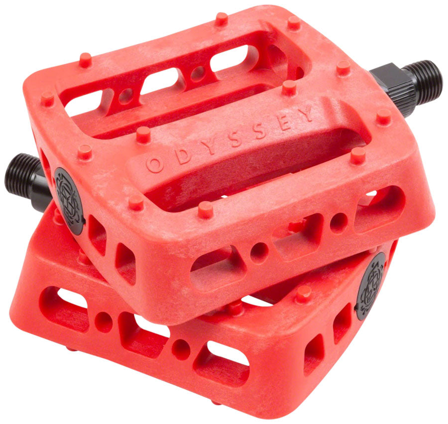 Odyssey Twisted Pro PC Pedals - Platform, Composite/Plastic, 9/16", Red