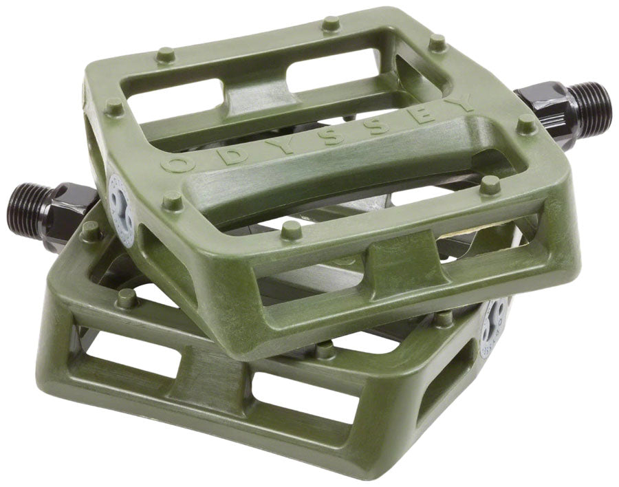 Odyssey Grandstand V2 PC Pedals - Platform, Composite/Plastic, 9/16", Army Green
