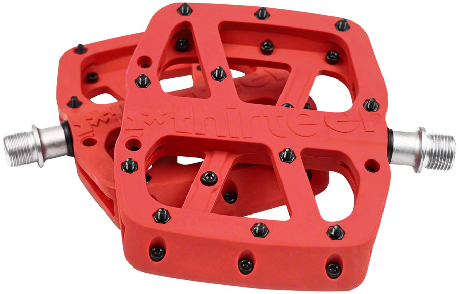 e*thirteen Base Pedals - Platform, Composite, 9/16", Red