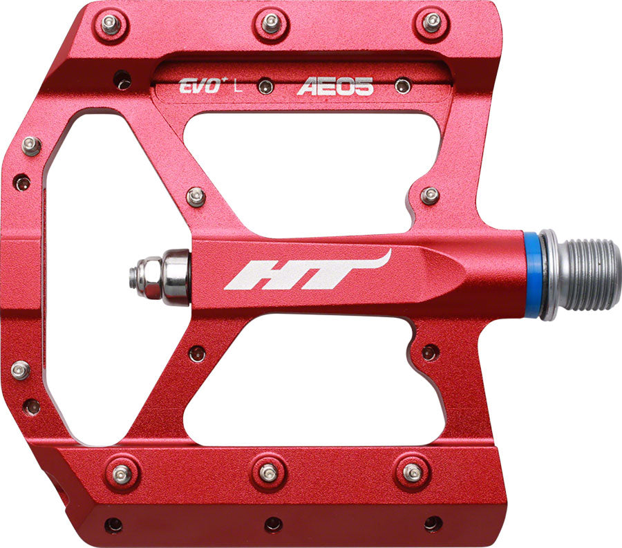 HT AE05 Evo+ Pedals - Platform Aluminum 9/16" Red