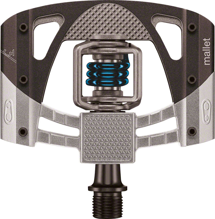 Crank Brothers Mallet 3 Pedals - Dual Sided Clipless with Platform, Aluminum, 9/16", Raw /Black/Blue