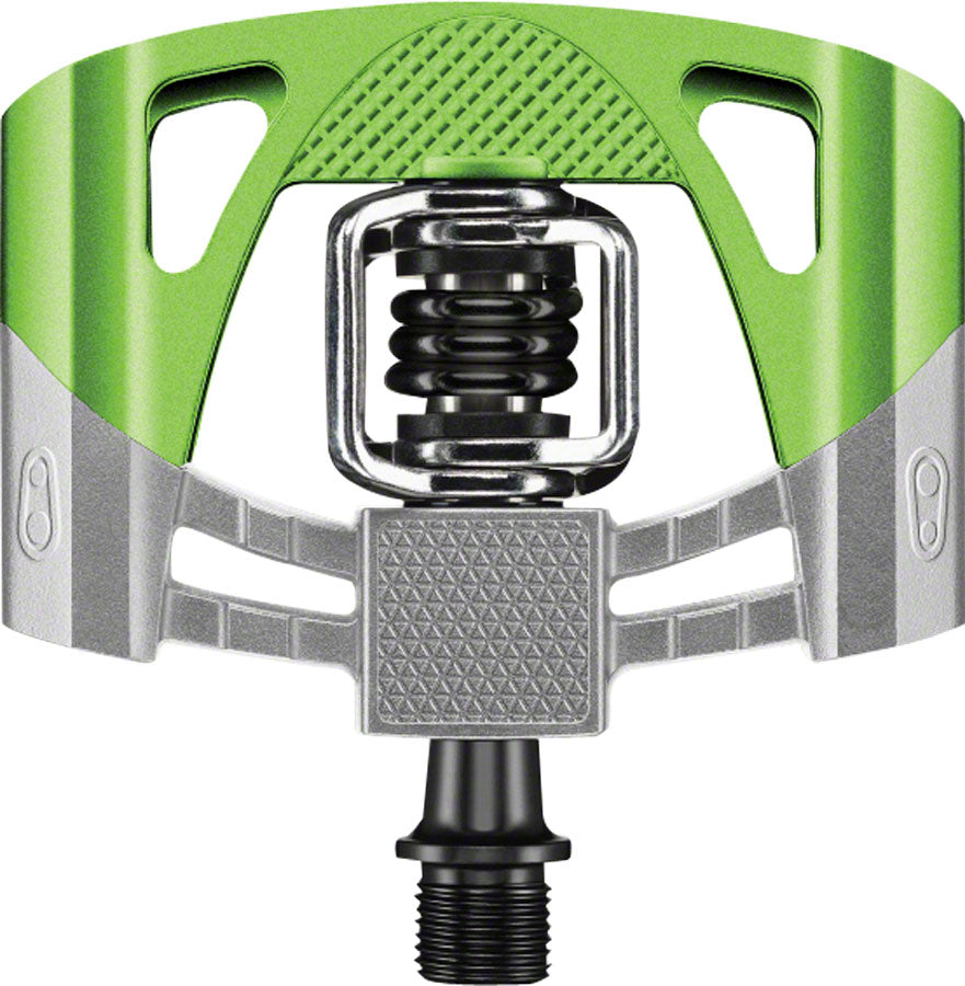 Crank Brothers Mallet 2 Pedals - Dual Sided Clipless with Platform, Aluminum, 9/16", Raw/Green/Black