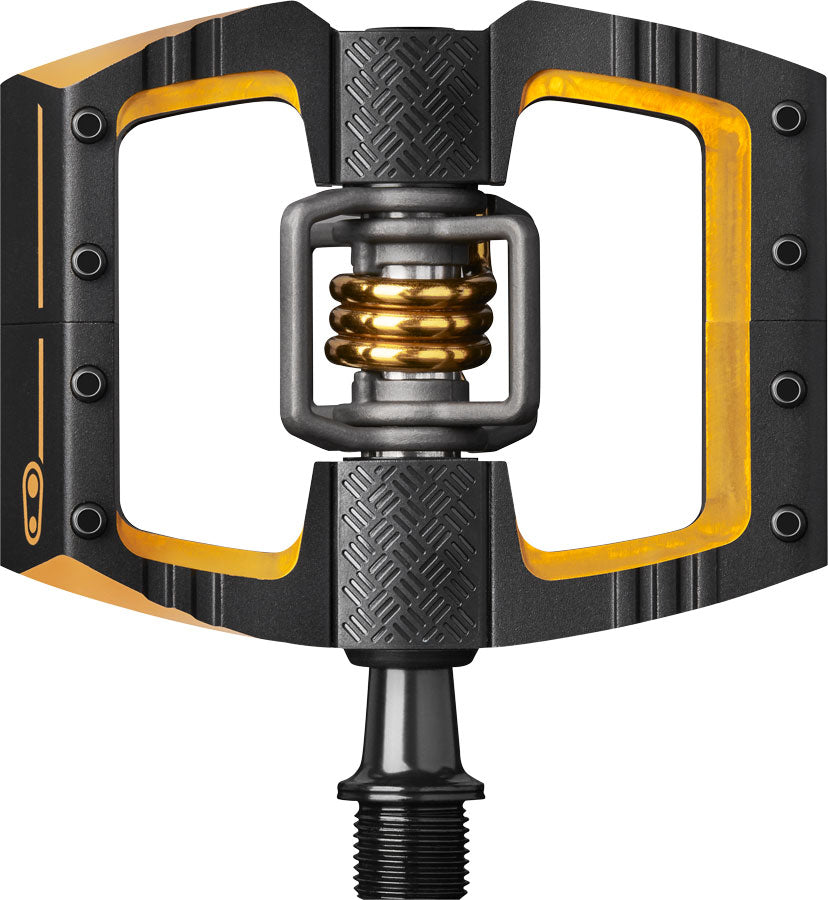 Crank Brothers Mallet DH 11 Pedals - Dual Sided Clipless with Platform, Aluminum, 9/16", Black/Gold