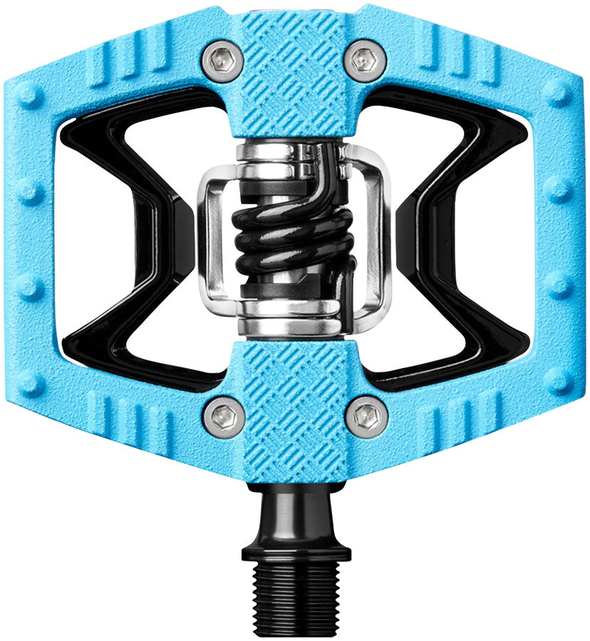 Crank Brothers Double Shot 2 Pedals - Single Side Clipless with Platform, Aluminum, 9/16", Blue/Black