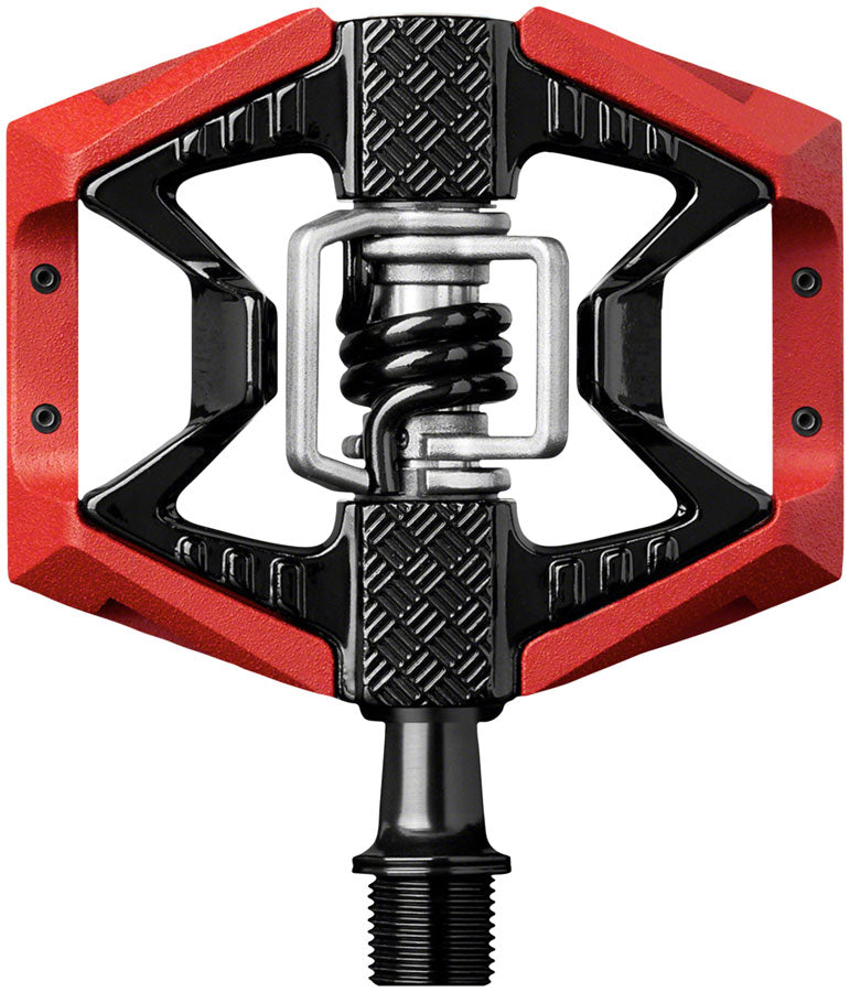 Crank Brothers Double Shot 3 Pedals - Single Side Clipless with Platform, Aluminum, 9/16", Red/Black