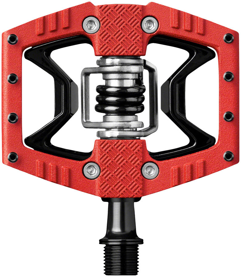 Crank Brothers Double Shot 3 Pedals - Single Side Clipless with Platform, Aluminum, 9/16", Red/Black