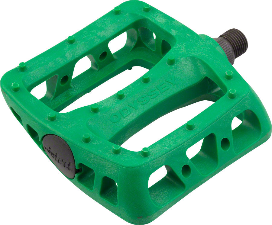 Odyssey Twisted PC Pedals - Platform, Composite/Plastic, 9/16", Green