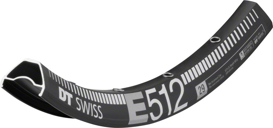 DT Swiss E 512 Rim - 29", Disc, Black, 28H