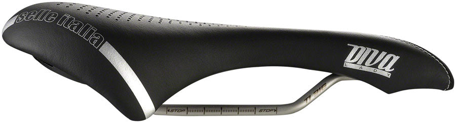 Selle Italia Diva Gel Superflow Saddle - Titanium, Black, Women's, S3