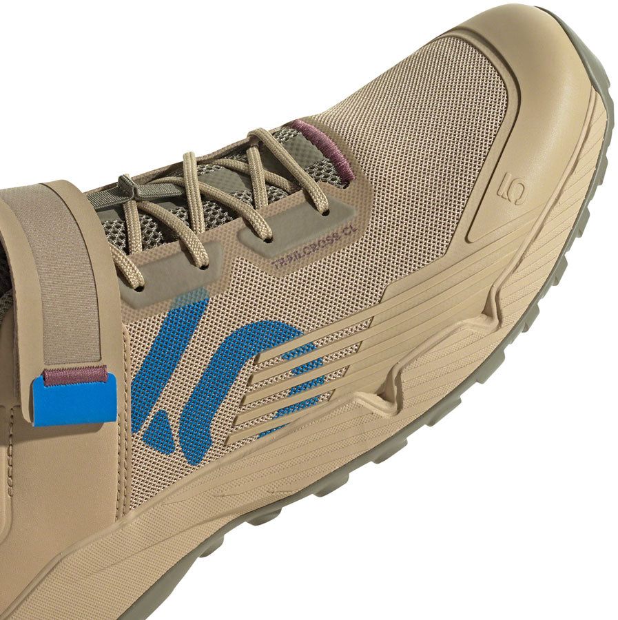 Five Ten Trailcross Clipless Shoes - Men's, Beige Tone/Blue Rush/Orbit Green, 7.5