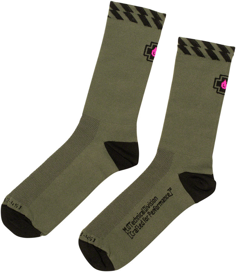 Muc-Off Tech Rider Socks - Green, US 7-9
