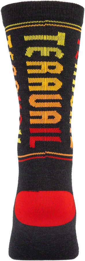 Teravail Scroll Wool Sock - Black/Red/Orange/Yellow, Small/Medium