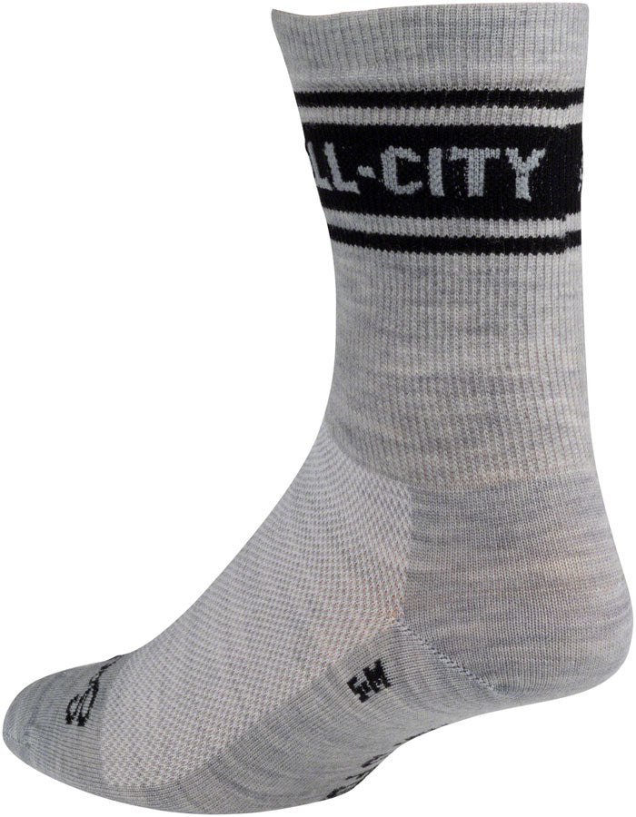 All-City Classic Wool Sock - Grey, Black, Small/ Medium
