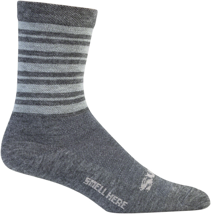 Surly Stripey Socks - Charcoal, Gravel Gray, Lead Heather, Medium