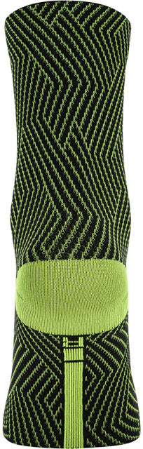 GORE C3 Mid Socks - Neon Yellow/Black, 6.7" Cuff, Fits Sizes 10.5-12-1
