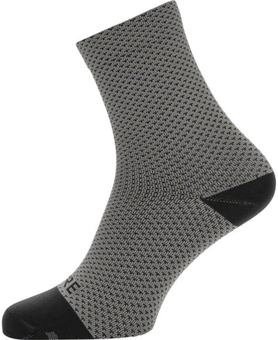 GORE C3 Dot Mid Socks - Graphite Grey/Black, 6.7" Cuff, Fits Sizes 6-7.5