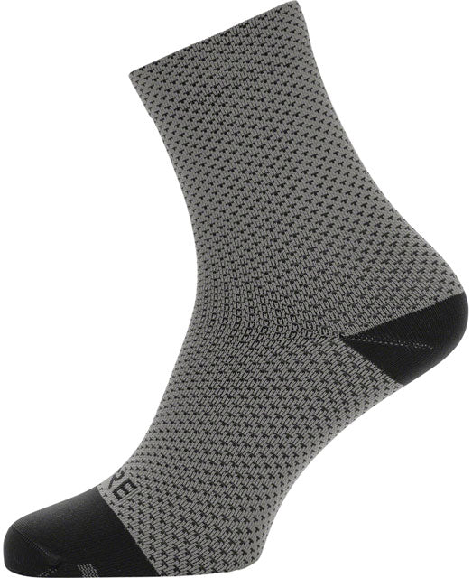 GORE C3 Dot Mid Socks - Graphite Grey/Black, 6.7" Cuff, Fits Sizes 6-7.5-0