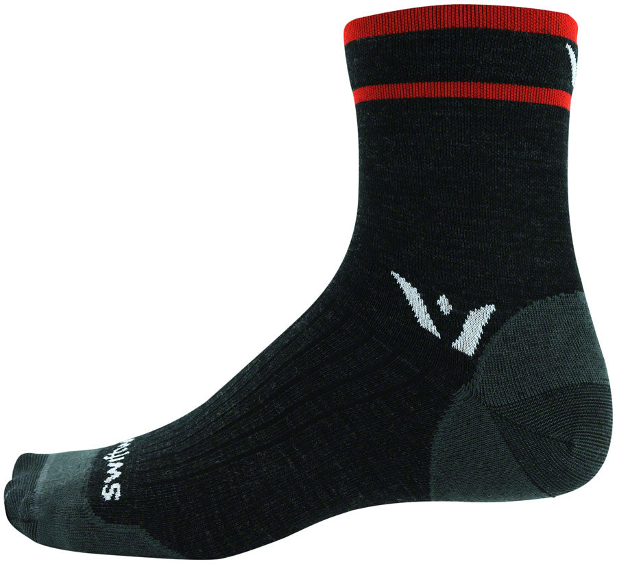 Swiftwick Pursuit Four Ultralight Socks - 4 inch, Coal Red, Medium